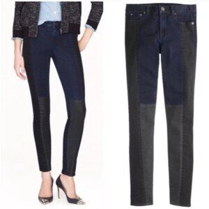 J Crew‎ Color Blocked Indigo Toothpick Skinny Jeans Womens Size 25 Mid Rise Blue